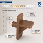 Plastic Shelf Support Pegs 1 4 In Diameter Cabinet Pins Light Brown 8 Pack