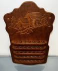Vintage Wood Thimble Holder Wall Display Rack 35 Thimbles 16 5     old Mill   