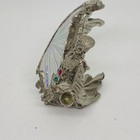 Vintage  Pewter Wizard Figurine Crystal Prism Wing Wizard Staff