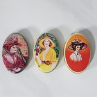 Vintage Oval Tin Pill Box Trinket Box Small Lot Of 3 Coca Cola