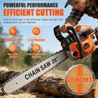 62cc 2-stroke Gasoline Chainsaw Powered Wood Cutting Engine Gas 20inch Chain Saw