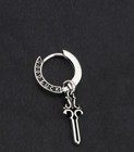 1pc Gothic Retro Silver Plated Sword Of Good Luck Hanging Huggie Dangle Earring