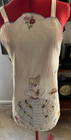 Vintage 1930   s Handmade Embroidered Southern Belle Cotton Bib Apron Size Small