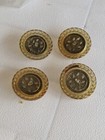 1940s Apple Juice Buttons Brass Filigree 33mm 55l Scalloped Edging Set Of 4 Vtg