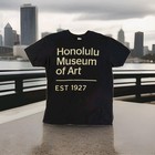 Honolulu Museum Of Art Men   s T-shirt Size Large L 100  Cotton Black Beige 