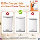 8-pack Dekor Classic Diaper Pail Refill Bags   20  More Capacity   Odor Control