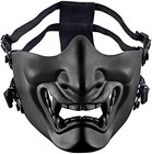 Tactical Half Face Masks  Evil Demon Hannya Kabuki Samurai One Size  Black