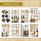8 Sheets Wine Bottle Kitchen Wall Decals Grape Fruit Wall Stickers Kitchen Decor
