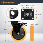 Powertec 6 Inch Swivel Caster Wheels Set Of 4 With Dual Locking Brake - 1390 Lbs