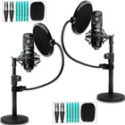Movo Podpak2t 2-pack Universal Xlr Condenser Microphone Podcasting Equipment 
