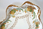 19c Antique J p l  Limoges Pouyat Hp Art Nouveau Free Form Porcelain Tray