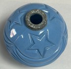 Vintage Antique Blue Glass Lightning Rod Weathervane Ball  a30 