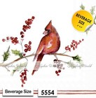  5554  Two Paper Beverage   Cocktail Decoupage Art Craft Napkins  Cardinal Birds