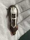 Art Deco Carved Bakelite Brown Tortoise Shell Dress   Scarf Clip - A520