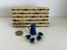 Concord Miniatures Dollhouse 2789 Dark Blue Enamel Wear Coffee Pot   Mug Set Nip