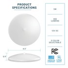 Parmida  6 Pack  Led Rv Dome 4 5 Inch  2700k 3000k 3500k 4000k 5000k - 5cct 