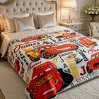Custom Name Racing Car Flannel Blanket Baby Boy Gift Cute Cozy