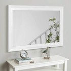 White Wood Wall Mirror For Bathroom rectangle Rustic Large 30 X 40 Inch Hangi   