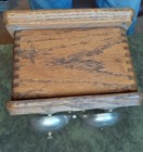 Antique Dovetail Oak Telephone Ringer Box W  Two  Bells