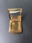 Vintage K k Mother Of Pearl Compact 1950s Rhinestone Powder Puff Makeup Brass