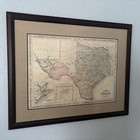 1868 Texas Antique Original Johnson   s Hand Colored Map Framed