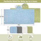 6 Pcs Towels Set For Boy Girl 0-5 Year  2 Pcs Absorbent Hooded Baby Bath Towe   