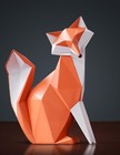 Haucoze Fox Figurine Gifts Geometric Sculpture Decor Animal Statue Gifts    