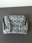 Vera Bradley Iconic Medium Quilted Cotton Cosmetic Bag Paisley Stripes  Euc M3