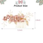 Pink Crystal Flower Hair Comb Pearl Barrette For Bridesmaids Wedding Hair