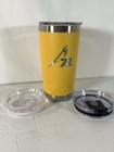 Yeti Rare Metallica M72 Tour Exclusive Yellow 20 Oz Rambler   3 Lids - Read