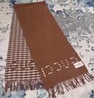 Gucci Logo Scarf Stole Wrap Muffler 83  Wool 17  Cashmere Made In Italy Unisex
