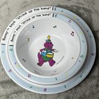 Vintage Barney Plate And Bowl Set 1992 90s  Strike Up The Band