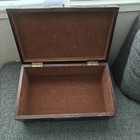 Vintage Chest Wooden Brass Bound Campaign Style Storage Trunk Decorative Box