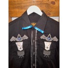 El General Mens Black Long Sleeve Embroidered Western Cowboy Shirt Xl