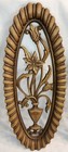 Vintage Syroco Set Of 2 Mid Century Modern Mcm Oval Wooden Floral Wall Plaques