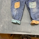 Vintage Animals Club Overalls Kids Blue Denim Patchwork Embroidered Pockets