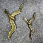 Vtg Pair Of Brass Seagulls In Flight Mcm Wall Hangings 20 25    13 9  Wingspan