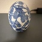 Blue And White Porcelain Decorative Chinoiserie Egg  Asian Decor