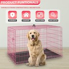 Dog Crate For Large Dogs 48 Inch Folding Metal Wirepet Cage Double Door W div   