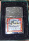 Zippo Budweiser Bud Beer 1996 Label High Polish Chrome Finish 2000 Lighter 
