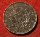 Argentina 2 Centavos 1889 Bronze Coin Km 33 T9268