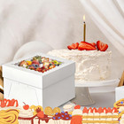 3 Pack Cake Boxes  10x10x8 Inches Tall Cake Box With Cake Boards  White Bakery B