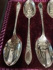    rare   english 1917 Sterling Silver Spoon Set  6  Floral Design  925 Vintage