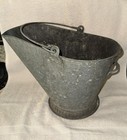 Antique Vintage Original Galvanized Scuttle Coal Hod Bucket Pail