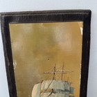 Vintage Wood Plaque Board Ship Boat Nautical 70s Mcm Wall Hanging Art Gift Prop