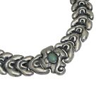 1940 s Repouss   Sterling Silver Stone Moth Necklace Matl matilde Poulat Design