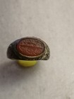 Rare Antique Bronze Islamic Engraved Signet Ring  Carnelian  Stone