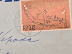 1966 Indonesia Airmail Cover Irian Barat Map Issue Hand Cancel To Biak
