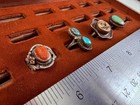 Collection Lot Amazing Variety Vintage Sterling Silver Native Design Rings - I2
