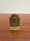 Brass Vintage Retro Art Decor Collectible Abraham Lincoln Book Ends Antique
